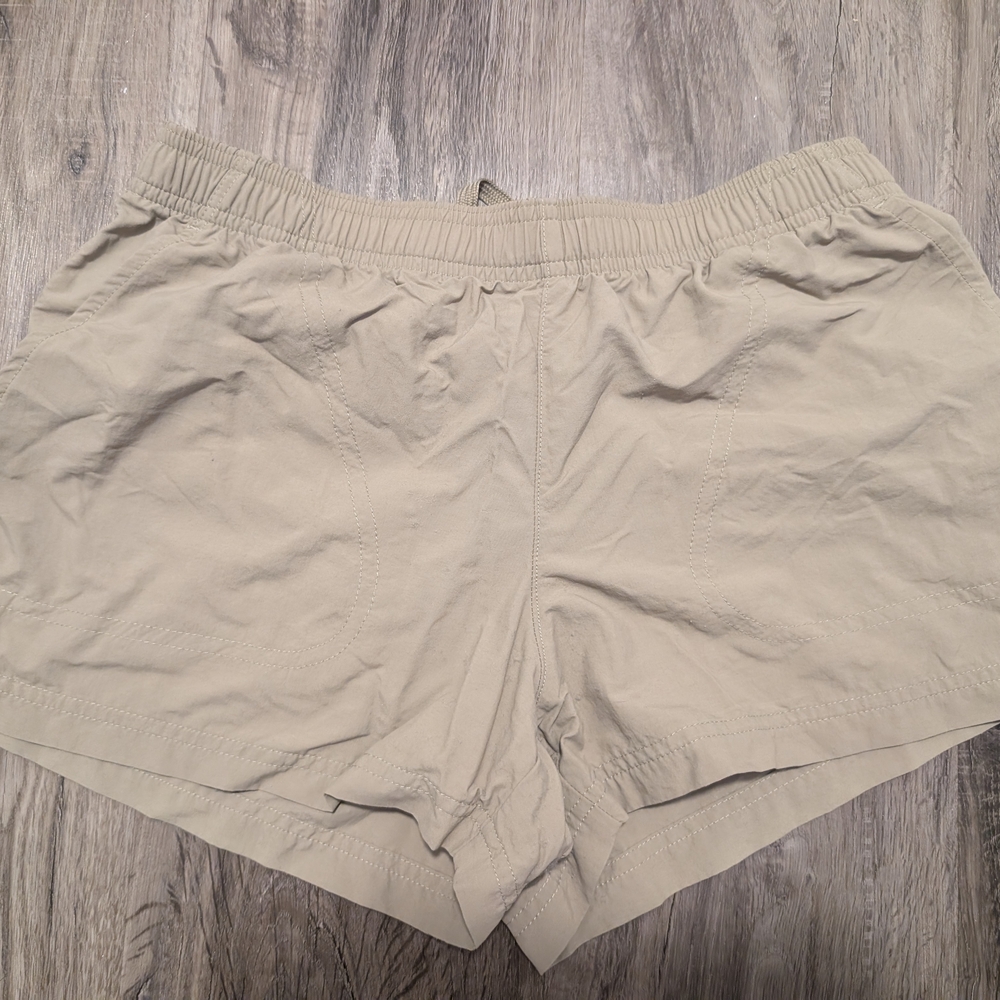 Women's Lightweight Elastic-Waist Tan Shorts